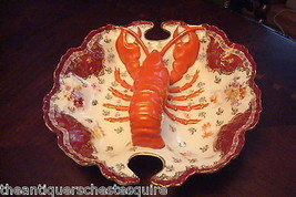 Antique Victoria Carlsbad Lobster plate 2&quot; tall by 19&quot; by 10&quot;[2] - £91.75 GBP