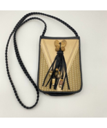 Carved Jasper 8&quot; Crossbody Purse Basket Weave Leather Shoulder Bag Tasse... - £31.37 GBP