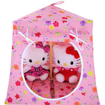 Light Pink Toy Tent, 2 Sleeping Bags, Flower Print for Dolls, Stuffed Animals - £20.05 GBP
