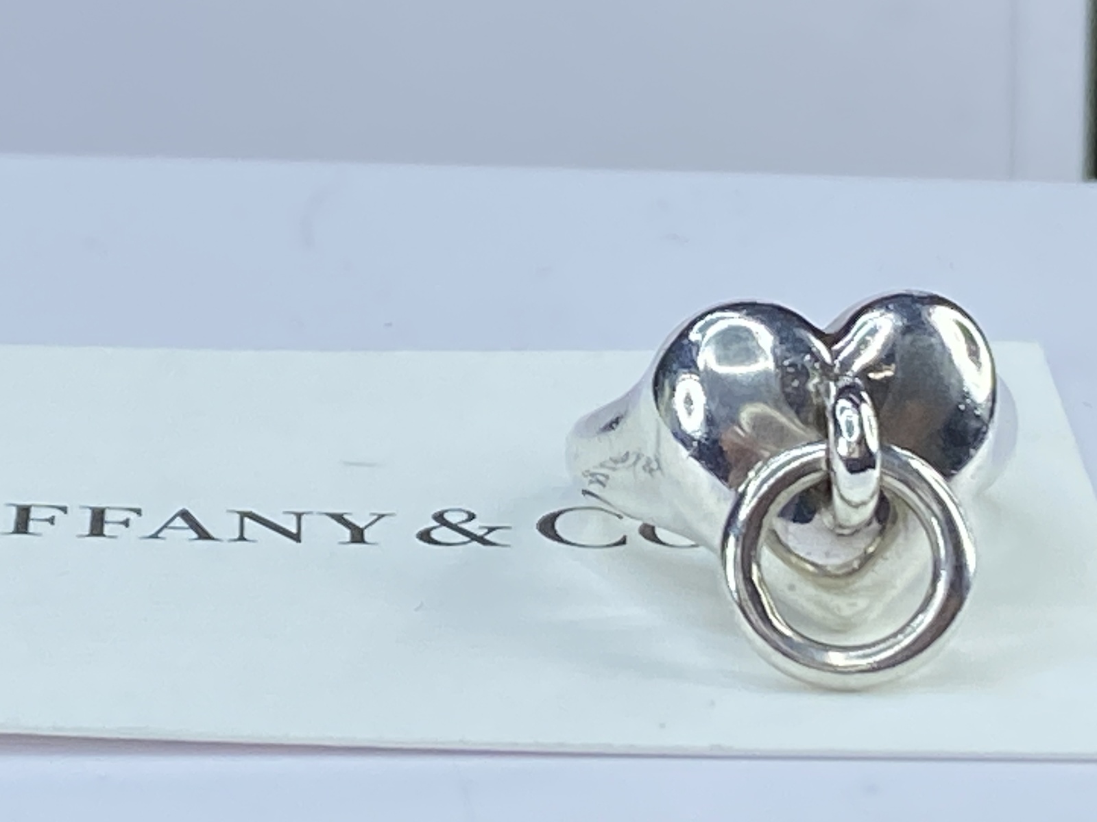  TIFFANY & Co.1995 Heart Knock sterling silver 925 pinky ring 7.1g s4.5 JR7869  - $139.00