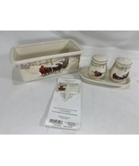 Winter Holiday Ceramic Bread/Loaf Pan W/ Pick HALLMARK Salt &amp; Pepper S&amp;P... - $258.61 MXN