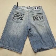 Enyce Men&#39;s Size 42 Denim Embroidered Spell Out Shorts Rapper OG Hip Hop... - $22.76