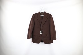 NOS Vintage 60s Streetwear Mens 36R Wool 3 Button Suit Jacket Sport Coat Brown - £134.06 GBP