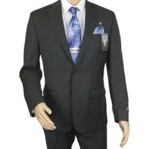 Men RALPH LAUREN Suit Wool Blend Two Button Classic Pinstripe Formal 0151 Gray image 2