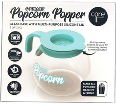 1 Care Kitchen Gourmet Popcorn Popper Glass Base Multi Purpose Silicone Lid 3Qt - £28.20 GBP