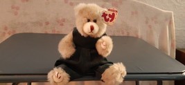Dickens Style Ty Teddy Bear Wearing Overalls - $4.00