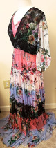 Johnny Was Juliet Tiered Maxi Dress with Slip Sz-XL 100% Silk Multicolor Floral - £265.38 GBP