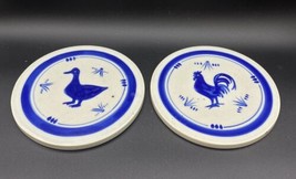 Ken Edwards El Palomar Mexican Pottery Round Rooster &amp; Duck Trivet 7&quot; LOT 2 - £24.42 GBP