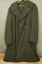 US Military Marine Corps Green Wool Uniform Overcoat WWII Korean War Era Size 36 - £129.02 GBP
