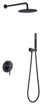 Shower System Shower Faucet Combo Set Wall Mounted with 10&quot; - Black - £153.30 GBP