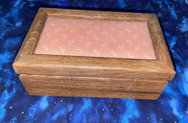 Vintage Handmade Wood Box w/ Fabric Lid The Pine Bough At Kavanaugh’s - £12.66 GBP