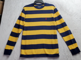 Polo Ralph Lauren Sleepwear Shirt Mens Medium Yellow Navy Striped Crew N... - £17.32 GBP
