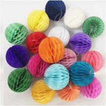 HoneyBloom Party Poms - 20pcs Vibrant Honeycomb Flower Balls for Birthday, Weddi - £22.06 GBP