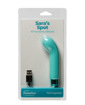 Sara&#39;s Spot Rechargeable Bullet W/g Spot Sleeve 10 Functions Teal - £18.62 GBP