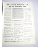 1917 Ad Franklin Automobile Company, Syracuse, N. Y. The Latest National... - $13.70 CAD