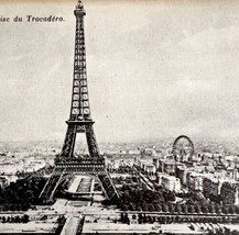 Paris France The Eiffel Tower 1910s Ferris Wheel Trocadero Postcard PCBG12A - $24.99