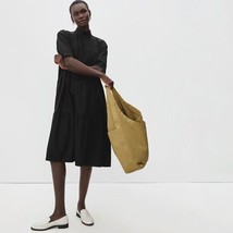 Everlane The Tiered Mock Neck Dress in Black Size Small - £35.03 GBP
