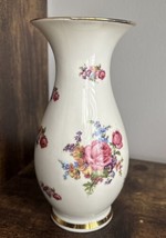 Vohenstrauss Johann Salzmann Bavaria porcelain vase Floral Gold Trim 6.5” - £12.37 GBP