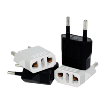 2pcs USA US Flat to EUROPEAN EU Round Pin Travel Adapter Outlet Plug Converter  - £5.52 GBP