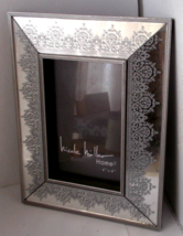 NICOLE MILLER HOME Mirrored Silver Lacy Design Picture Frame Holds 4&quot; x ... - $29.69