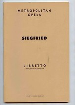 Siegfried Metropolitan Opera Libretto Richard Wagner  - £14.09 GBP