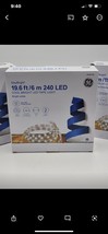 GE StayBright 240-Light 19.6-ft White Integrated LED Christmas Tape Lights - $39.55