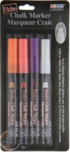 Bistro Chalk Marker Fine Point Set 4/Pkg-Fluorescent Violet, Orange, Red &amp; White - £14.45 GBP