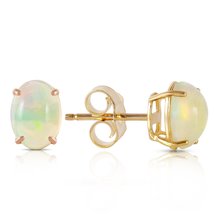 Galaxy Gold GG 14k Solid Yellow Gold Stud Earrings with Natural Opals 0.90 ctw H - £193.90 GBP