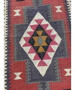 Wool and Jute Rug Handmade,killim runner,Kilim Dhurrie Rug,runner rugWoo... - $3,743.10 MXN