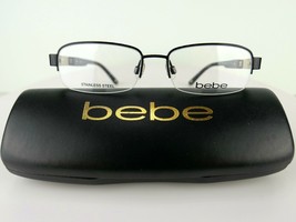 BEBE BB 5057 Gotcha - Jet Black 50-15-135 STAINLESS STEEL Eyeglass Frames - £29.88 GBP