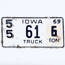 1969 United States Iowa Kossuth County 6 Ton Truck License Plate 55 61 - £14.68 GBP