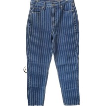 American Eagle Outfitters Mom Jeans Womens 4 High Rise Pin Stripe Blue Denim - $11.98