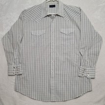 Panhandle Slim Mens Western Shirt Sz XL Blue Long Sleeve Pearl Snap Casual Dress - £15.62 GBP