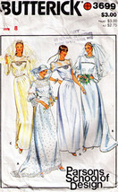 Wedding Gown &amp; Dresses Vintage 1980&#39;s Butterick Pattern 3699 Size 8 - £9.57 GBP