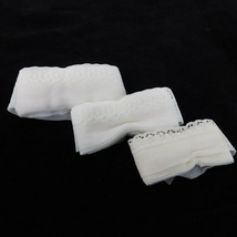 White Eyelet Lace Trim Edging Lot of 3 Lengths 1 3/4&quot; Wide Slight Scallop Sewing - £9.16 GBP