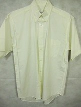 NEW $70 Joseph &amp; Feiss Cream White Short Sleeve Cotton Blend Dress Shirt 15.5 - £16.22 GBP