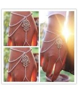 Women Retro BOHO Fatima Finger Hand Bracelet Wrist Chain Tassel Charm Ha... - $266.17 MXN