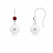 Angara Natural 8mm Freshwater Pearl Drop Earrings in Sterling Silver for Women - £97.65 GBP