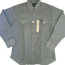 Wrangler Western Denim Shirt 18x36 Pearl Snaps Cowboy Cut Men 70136MW - £22.01 GBP