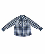 NWT Levi&#39;s Barstow The Western Shirt Blue Plaid Pearl Snap Flannel Sz XL... - $959.71 MXN
