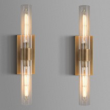 Gold Wall Sconces Set Of Two, Brass 22.8" Sconces Wall Lighting,Bathroom Vanity  - £367.34 GBP