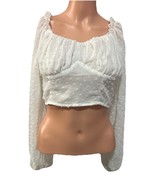 Shein crop tops for women White With Sheer Sleeves In Small - $8.08 CAD