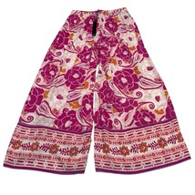 Nicole Miller Palazzo Pants Womens M Pink Floral Wide Leg Tropical Beach... - $39.40