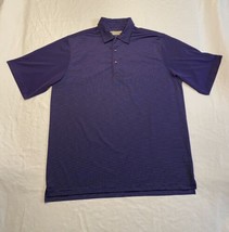 Donald Ross Golf Polo Dark Purple Stripes Short Sleeve Mens XL Stretchy - £13.62 GBP
