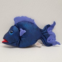 Folktails Folkmanis Blue Fish Hand Puppet Plush 12&quot; Blue Eyes Vintage - $15.74