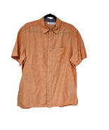 Nautica Shirt Mens Large Orange Button Front Short Sleeve Chest Pocket C... - £12.46 GBP