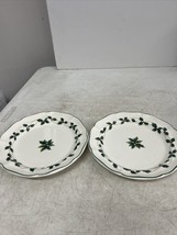 2 Pieces Of Mikasa French Countryside Holiday Holly Salad Plates Red Berries - £17.13 GBP