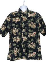 Pierre Cardin Mens Hawaiian Button Up Shirt XL Floral Tropical Martini G... - $32.67