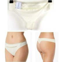 Calvin Klein Invisibles Mesh-trim Thong, Ivory, Small - $6.93