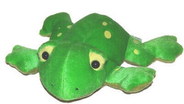 E&amp;B Giftware Green Frog Plush 2003 Lovey 8&quot; Beanbag Stuffed Animal Beanie - £15.97 GBP